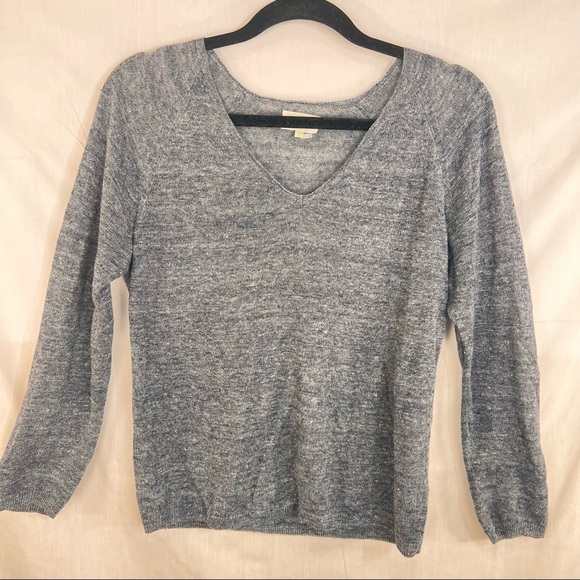 Hartford Sweater Womens Size 2 Blue 100% Linen Paris France Minimalist Capsule - Picture 2 of 13